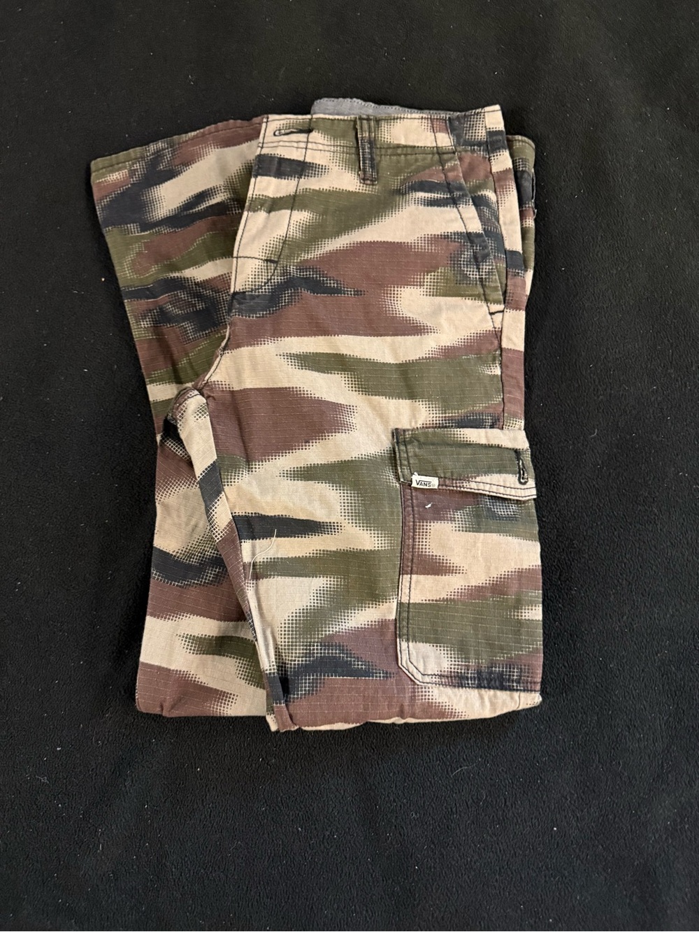 Vans Men's Camo Cargo Pants - Olive Green & Brown